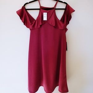 NWT Express Maroon Silk dress